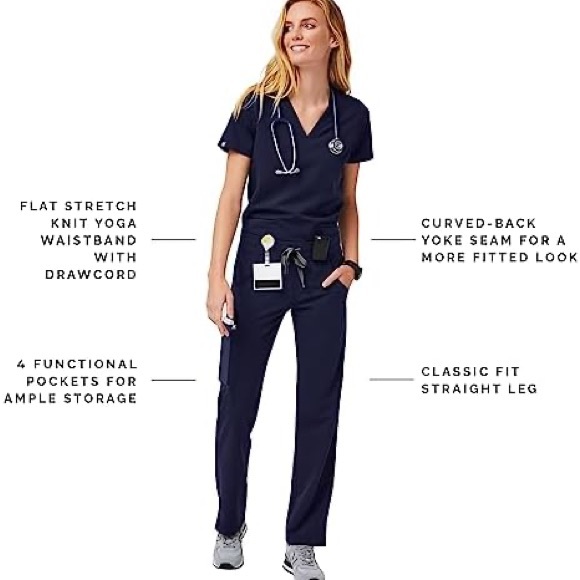 FIGS Women’s Navy Set - Kade Cargo Pant, Catarina Top - Both Size Small - Picture 5 of 6